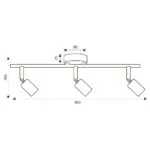 Vivalux VIV005020 Линеен спот BERGEN SP771 3xE27 черен