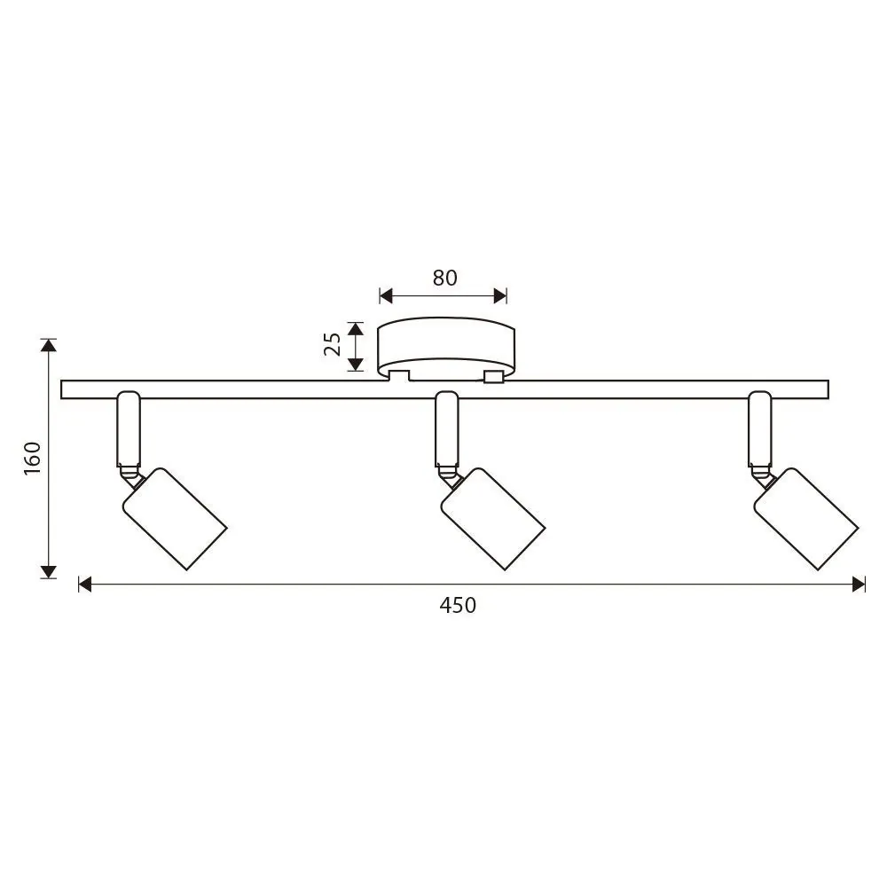 Vivalux VIV005020 Линеен спот BERGEN SP771 3xE27 черен