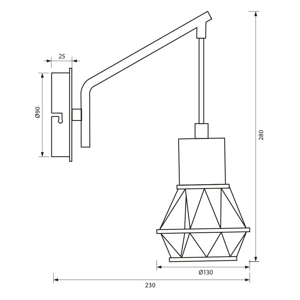 VivaluxVIV005094Аплик FRODO WL797 1xE27 метал черен