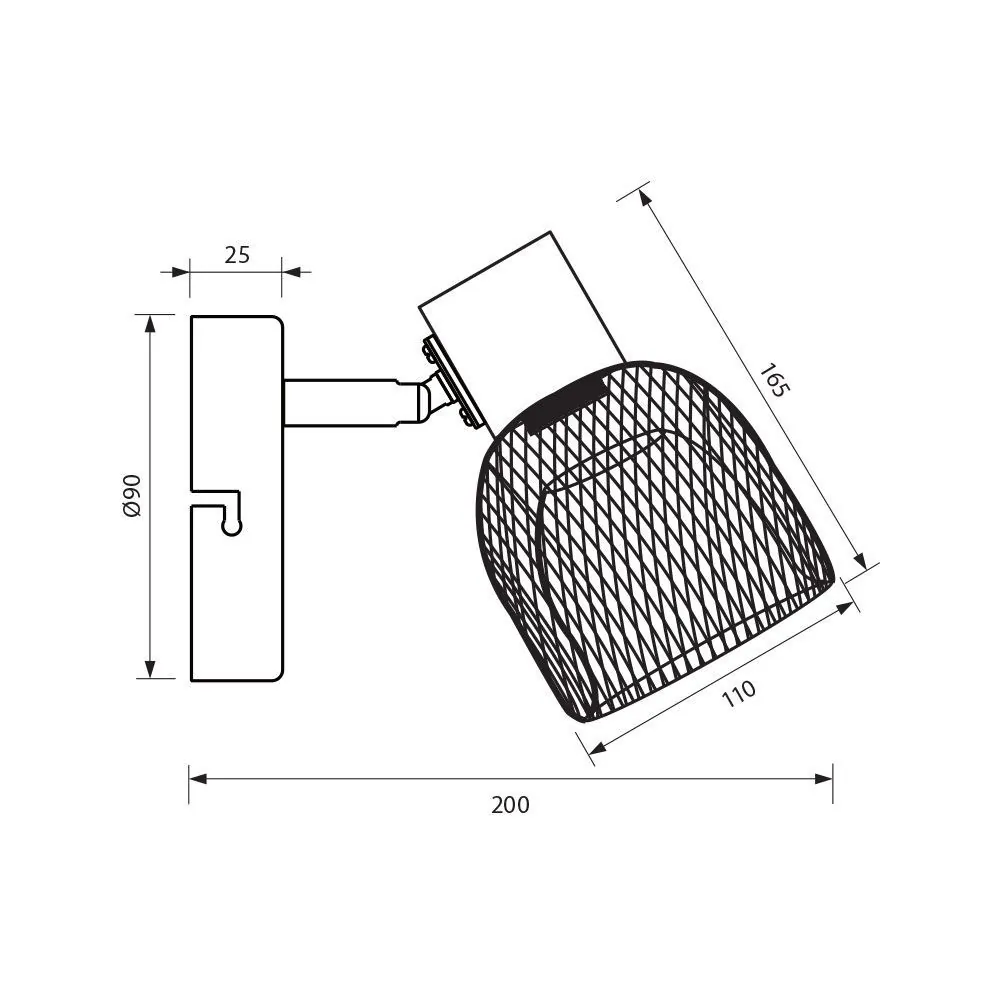 Vivalux VIV005085 Спот BRIA SP791 1xE27 мрежа черен
