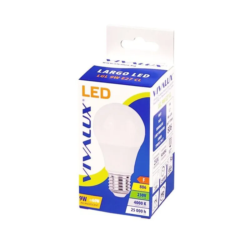 VivaluxVIV004294LED лампа LARGO LED 9W 806lm E27 4000K