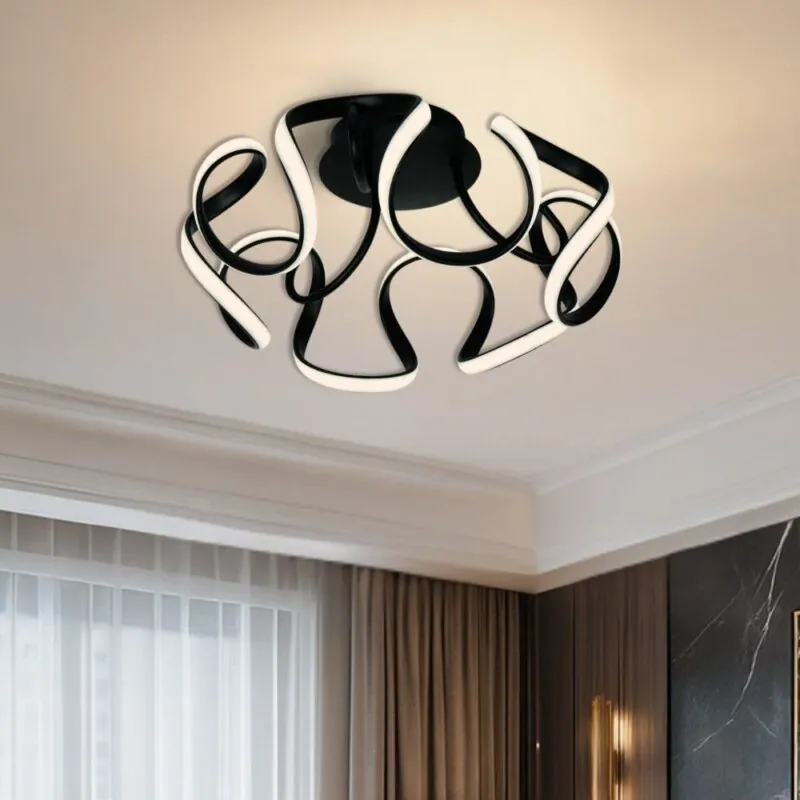 Vivalux VIV005168 LED плафон MEANDRA-C LED 54W черен CCT-switch 3000-4000-6000K