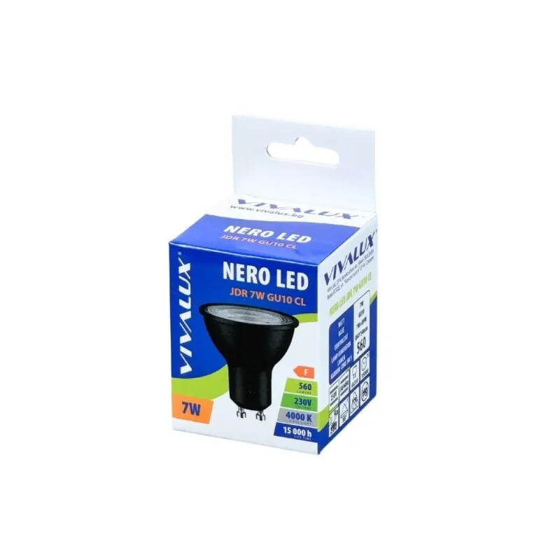 Vivalux VIV005062 LED лампа NERO LED JDR 7W 560lm GU10 4000K