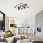 VivaluxVIV005165LED плафон CAMPO LED 36W черно/бяло+дърво CCT-switch 3000-4000-6400K