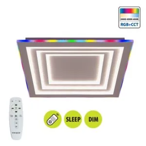 VivaluxVIV005171Мултифункционална LED плафониера с дистанционно DAKOTA 102W RGB+CCT 3000-6000K