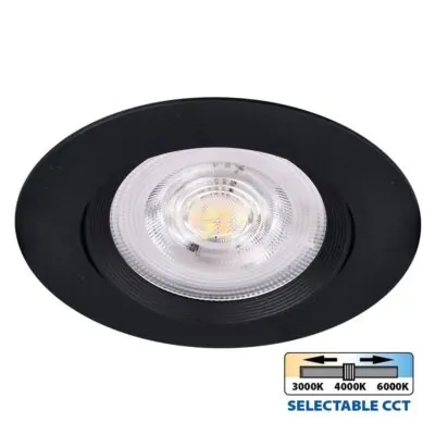 Vivalux VIV005138 Кръгла LED луна за вграждане RAYA LED 5W черна CCT-switch 3000K-4000K-6400K