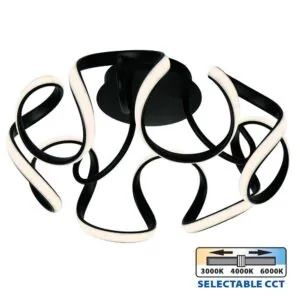 VivaluxVIV005168LED плафон MEANDRA-C LED 54W черен CCT-switch 3000-4000-6000K