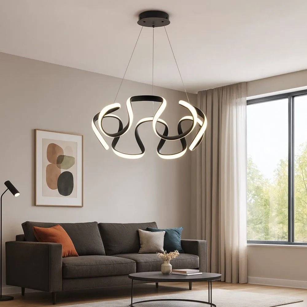 VivaluxVIV005166LED полилей MEANDRA-P LED 54W черен CCT-switch 3000-4000-6000K