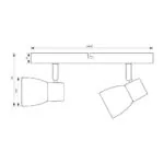 VivaluxVIV005048Спот DANTE SP786 2xE14 опушени стъкла черен