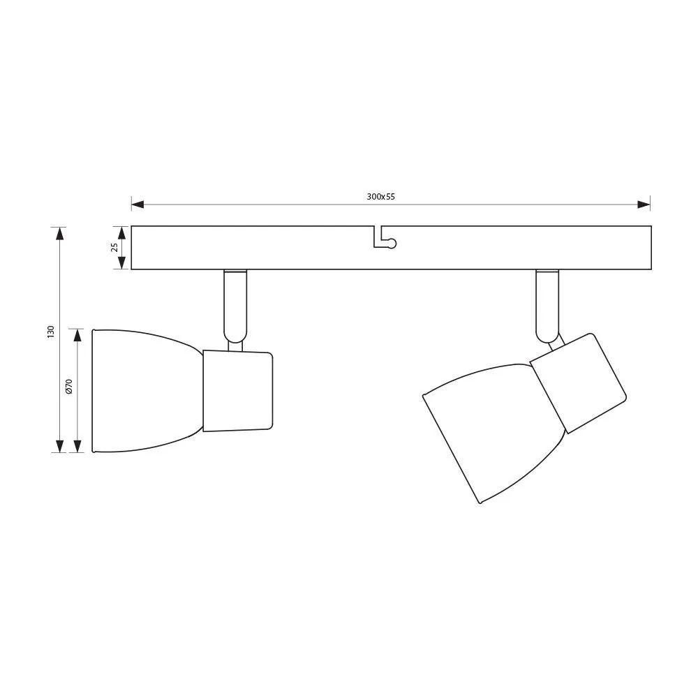 VivaluxVIV005048Спот DANTE SP786 2xE14 опушени стъкла черен