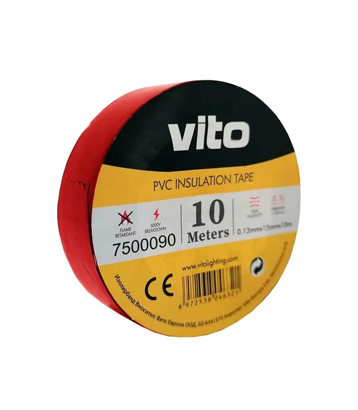 insulation-tape-with-adhesive-10m-red-fire-retardant-7500090-vito.jpg Vito 7500090 ИЗОЛИРБАНД 10m RED FIRE RETARDANT