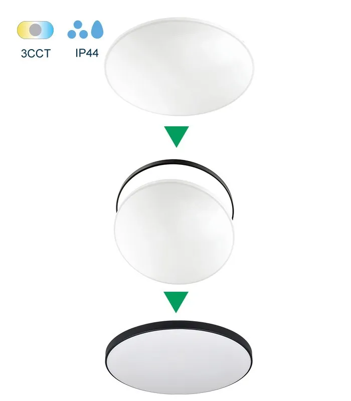 Vito 2027011 LED CEILING LAMP SATURN 18W 3xCCT (3000K/4000K/6500K) 1620lm φ250*H50 2RINGS