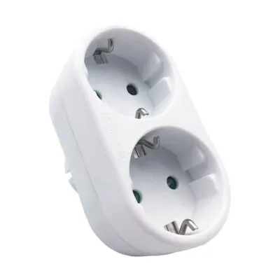 Vito 8002860 MULTISOCKET DUPLO-R 16A 3680W WHITE EARTH-LINE SHUTTER PLUG+2xSOCKET