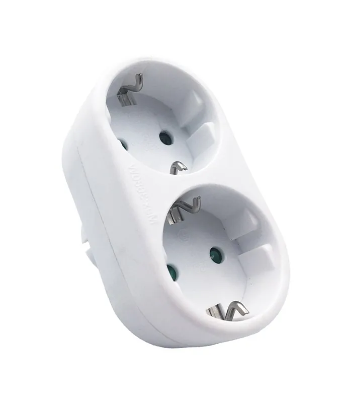 Vito 8002860 MULTISOCKET DUPLO-R 16A 3680W WHITE EARTH-LINE SHUTTER PLUG+2xSOCKET