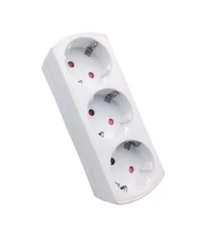 Vito 8002850 MULTISOCKET TRIPLO-S 16A 3680W WHITE EARTH-LINE SHUTTER PLUG+3xSOCKET