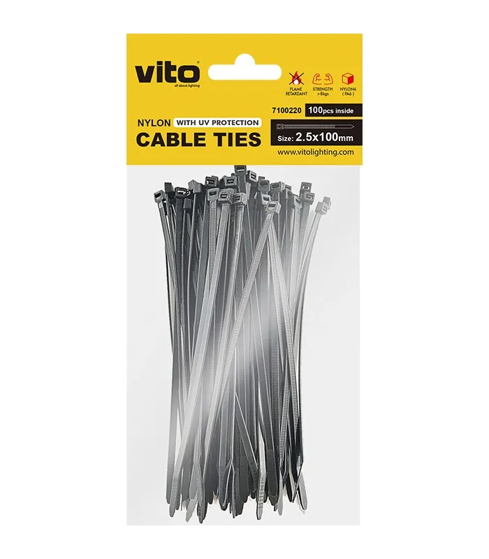 plastic-cable-tie-25x100mm-black-100-pcs-in-bag-7100220-vito.jpg Vito 7100220 КАБЕЛНИ ПРЕВРЪЗКИ 2.5X100MM ЧЕРЕН 100БР В ПАКЕТ