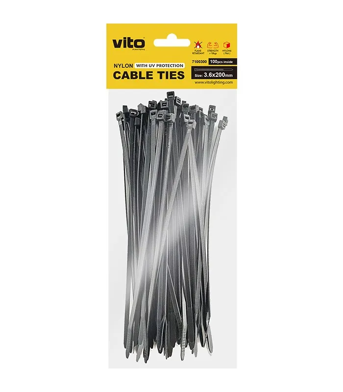 plastic-cable-tie-36x200mm-black-100-pcs-in-bag-7100300-vito.jpg Vito 7100300 КАБЕЛНИ ПРЕВРЪЗКИ 3.6X200MM ЧЕРЕН 100БР В ПАКЕТ