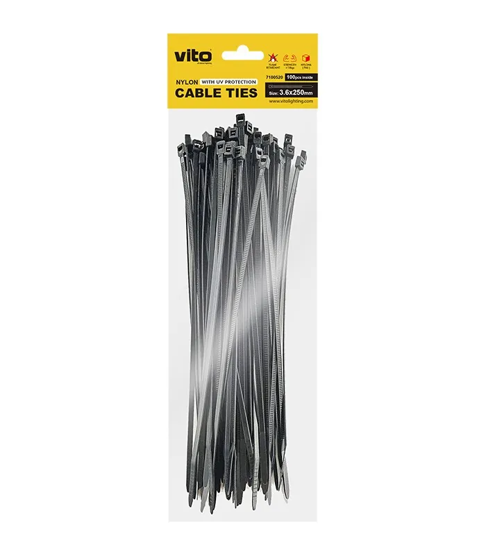 plastic-cable-tie-36x250-black-100pcs-7100520-vito.jpg Vito 7100520 PLASTIC CABLE TIE 3.6X250 BLACK 100PCS