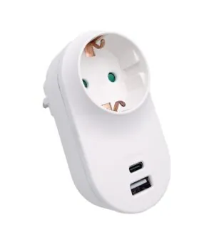 Vito 8002820 SOCKET UNIX-C 16A 3680W 2xUSB-3.1A WHITE EARTH-LINE SHUTTER PLUG+SOCKET