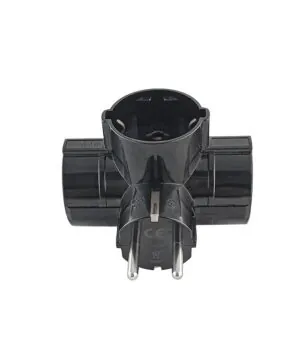 Vito 8002541 TRIPPLE SOCKET TRIPLO 16A 3680W BLACK EARTH-LINE SHUTTER