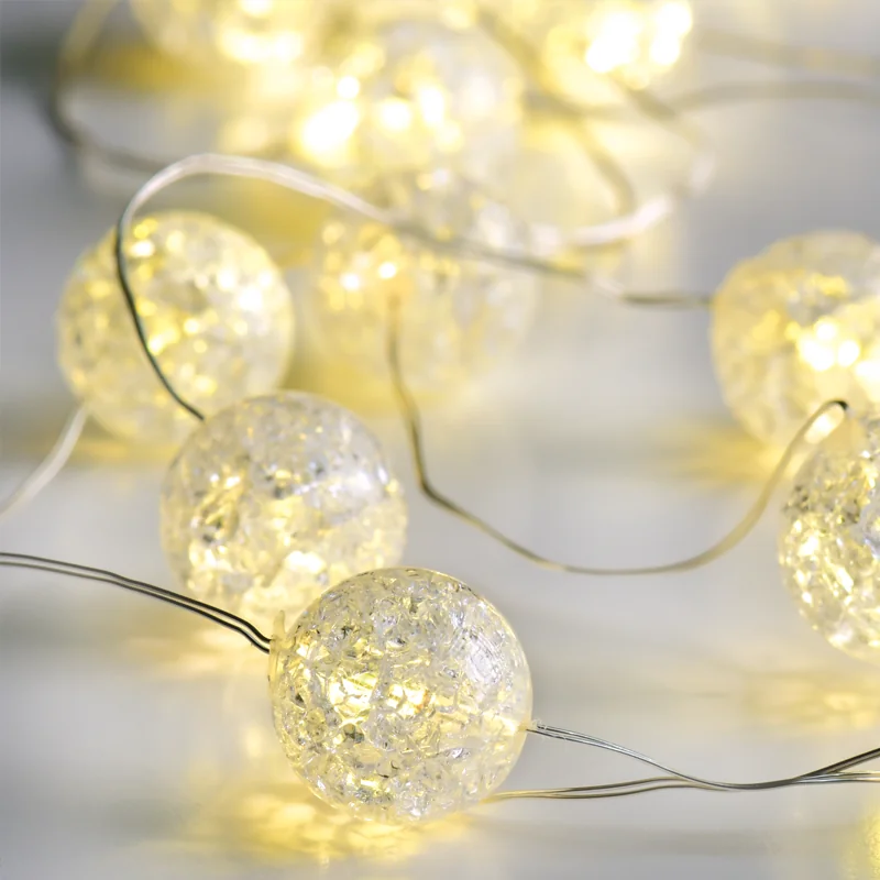 ACA Lighting X01201116 Мотив топка – 20 LED топла бяла светлина сребриста медна тел батерии 2×AA IP20 2м + 10см 1.2W