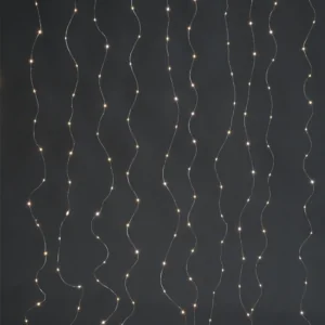 ACA Lighting X0140011712 400 LED светлинна завеса топла светлина сребриста медна тел USB + дистанционно 20 LED × 20 нишки 2×2м + 3м кабел