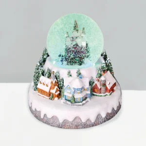 ACA Lighting X0321 LED RGB декор мултицвет селище + водна топка + музика адапт. 4.5V   бат. 3×AA 20×18×20см