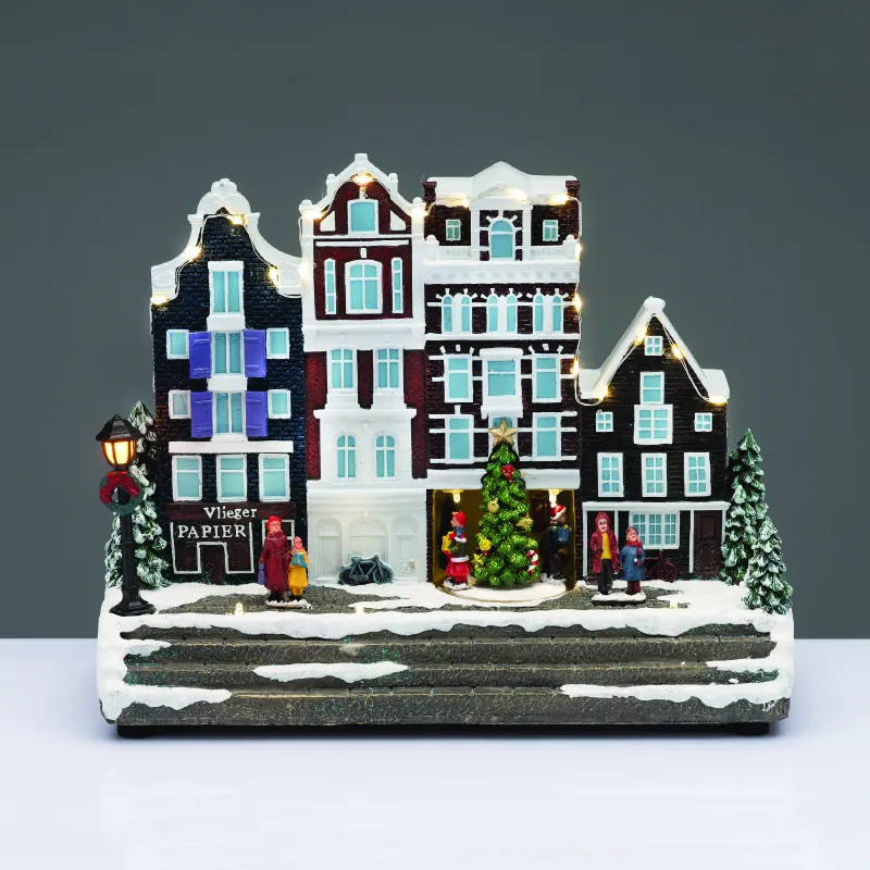 ACA Lighting X0348 LED топла светлина градско дърво движение музика адапт. 4.5V бат. 3×AA (не включени) 31.5×1×25.5см