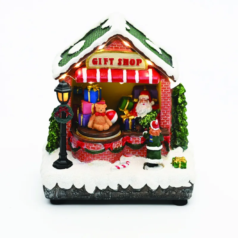 ACA Lighting X0361 LED топла светлина магазинче с музика адаптер 4.5V (не включен) бат. 3×AA (не включени) 16×10.5×17.5см