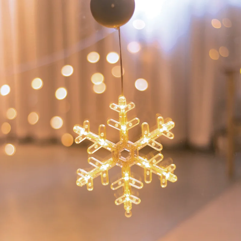 x04151111.png ACA Lighting X04151111 Прозорец – пластмасова снежинка 12 топли LED бат. (3×AAA) IP20 17×20см