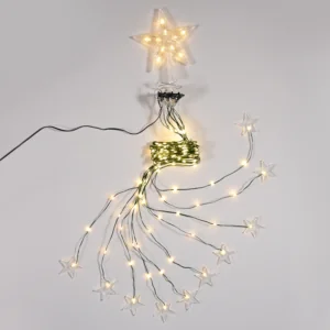 ACA Lighting X041901525 190 LED октопод със звезда – топла светлина USB дистанционно 8 програми 10 реда IP44 10 × 180см 5м кабел