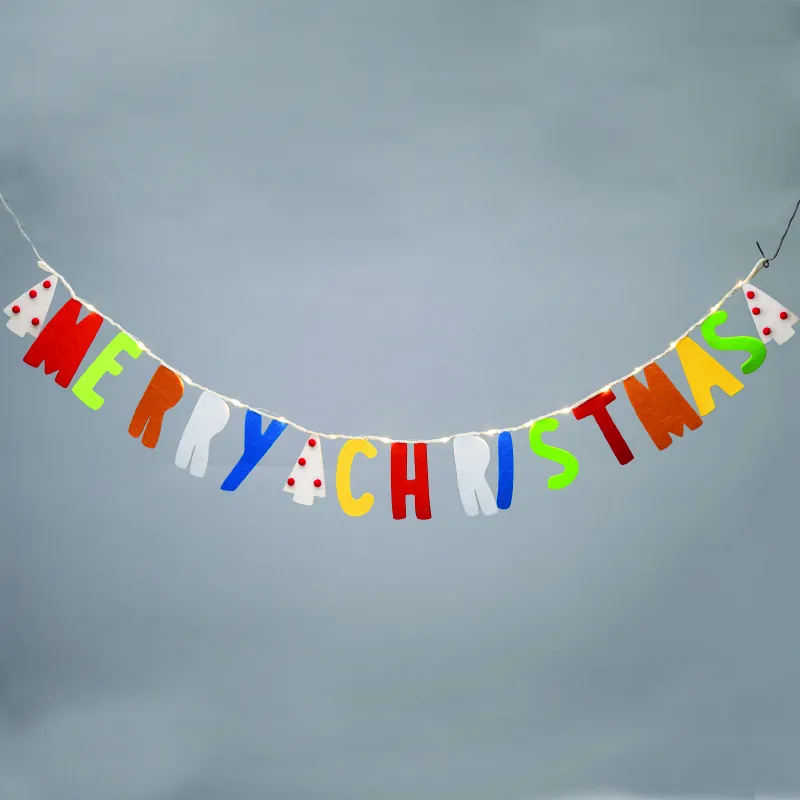 ACA Lighting X05141122 Коледна гирлянда Merry Xmas – 14 LED медна тел топла светлина постоянен режим батерии 2×AA 1.2м IP20 30см кабел