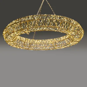 ACA Lighting X0576801535 3D метален мотив – пръстен 1 920 LED медна тел топла светлина IP44 адаптер 3V DC верига 50см + куки 5м кабел