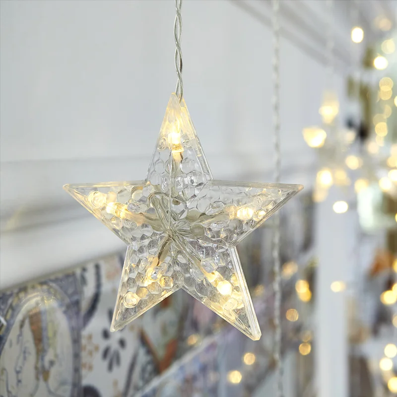 ACA Lighting X0610014202 Звезди ледени висулки – 100 LED топла бяла светлина 30 50см адаптер 31V постоянен режим свързваемо (макс 3) IP44 3м прозрачен кабел