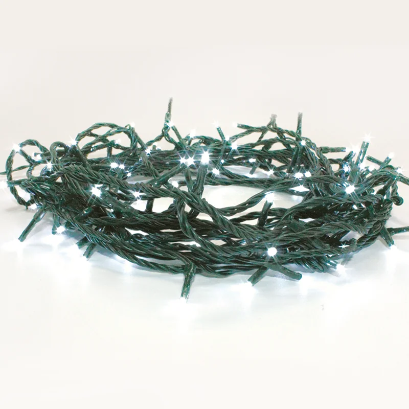 ACA Lighting X0650234 50 LED гирлянд батерии 3×AA топла светлина таймер 6 18 и 8 функции IP44 490 + 30см зелен кабел