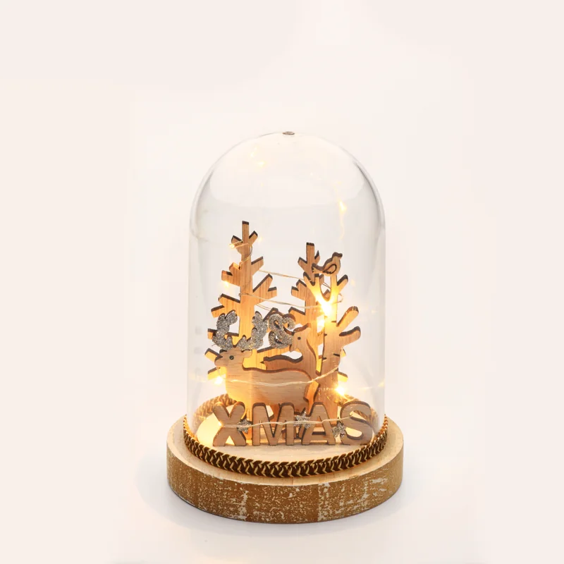 x06811234.png ACA Lighting X06811234 Пластмасова покривна топка – Коледен мотив B 8 мини топли LED бат. (2×AAA) IP20 Ø12×18см