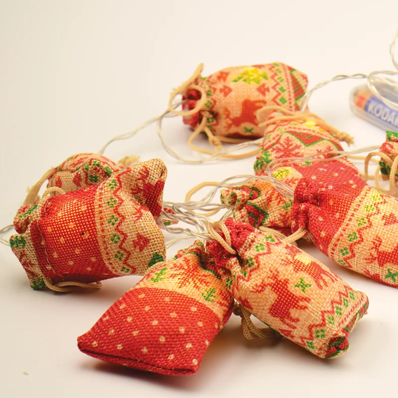 ACA Lighting X07101148 Плетени торбички – 10 LED батерии 2×AA топла светлина IP20 135 + 15см прозрачен кабел