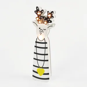 ACA Lighting X0761155 Дървена декорация елен – 6 топли LED бат. (2×AAA) IP20 8×3×29.5см