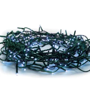 ACA Lighting X08100611 100 LED гирлянд (на всеки 5см) син адаптер 31VDC свързваемо до 6 комплекта IP44 5м зелен кабел