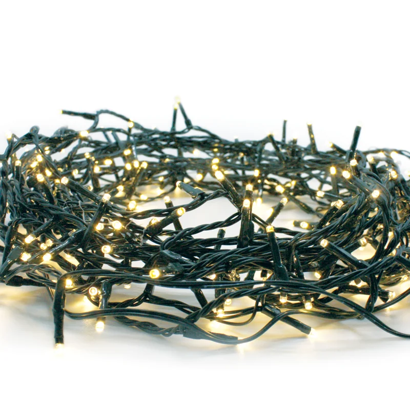 ACA Lighting X081500112 1500 LED гирлянд (на всеки 5см) топла светлина адаптер 31V DC 8 функции IP44 75м зелен кабел