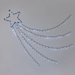 ACA Lighting X081502225 Shooting Star – 5 реда 150 студени LED 8 функции адаптер 4.5V IP44 30см (1м ред) 5м кабел