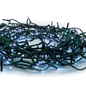 ACA Lighting X08180612 180 LED гирлянд (на всеки 5см) син адаптер 31VDC 8 функции IP44 3м зелен кабел