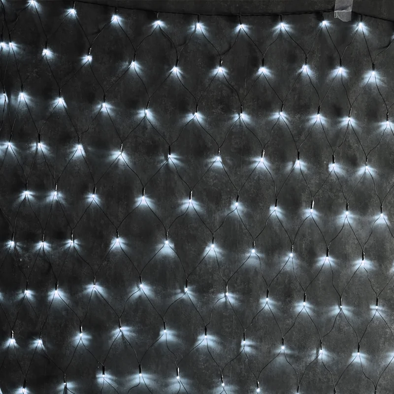 ACA Lighting X08240214 240 мигащи LED мрежа студена светлина адаптер 31V DC IP44 200×150см зелен кабел