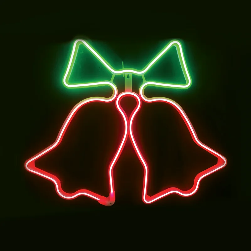 x0830034112.png ACA Lighting X0830034112 Двойни камбани – 300 неон LED 3м двойна SMD лента червено + зелено стеди IP44 62×50см 1.5м кабел