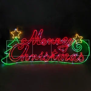 ACA Lighting X085763222 MERRY CHRISTMAS WITH TREE – 576 LED 24м въжена лента мултиколор флаш IP65 205×81см 1.5м кабел