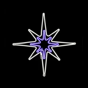 ACA Lighting X086002215 Северна звезда – 600 неон LED 6м двойна SMD лента студено бяло + синьо стеди IP44 81×81см 1.5м кабел