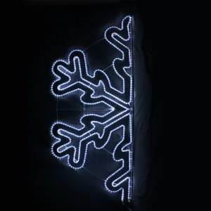 ACA Lighting X0868422111 Половин снежинка – 684 LED стълбов мотив 19м 2-жилна въжена лента студено бяло стеди IP44 100×240см 1.5м кабел