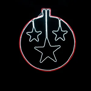 ACA Lighting X0870034113 Топка със звезда – 700 неон LED 7м двойна SMD лента червено + студено бяло стеди IP44 60×67см 1.5м кабел