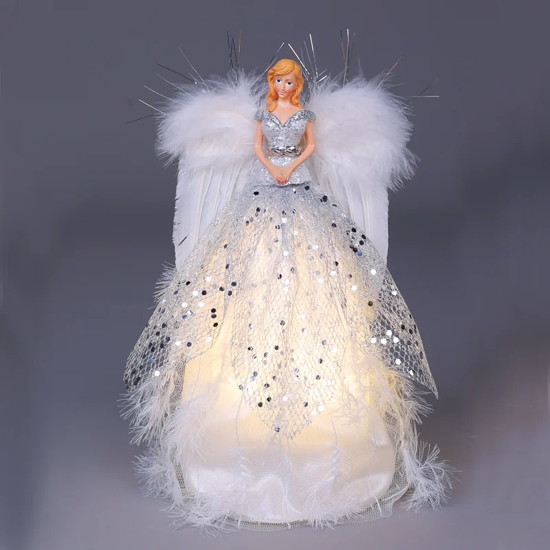 ACA Lighting X123008 Декоративен ангел от плат с LED светлина 30см