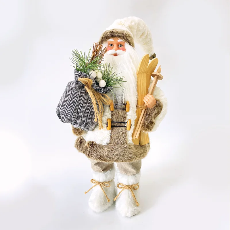 ACA Lighting X124501 Декоративен Дядо Коледа от плат със ски 45см